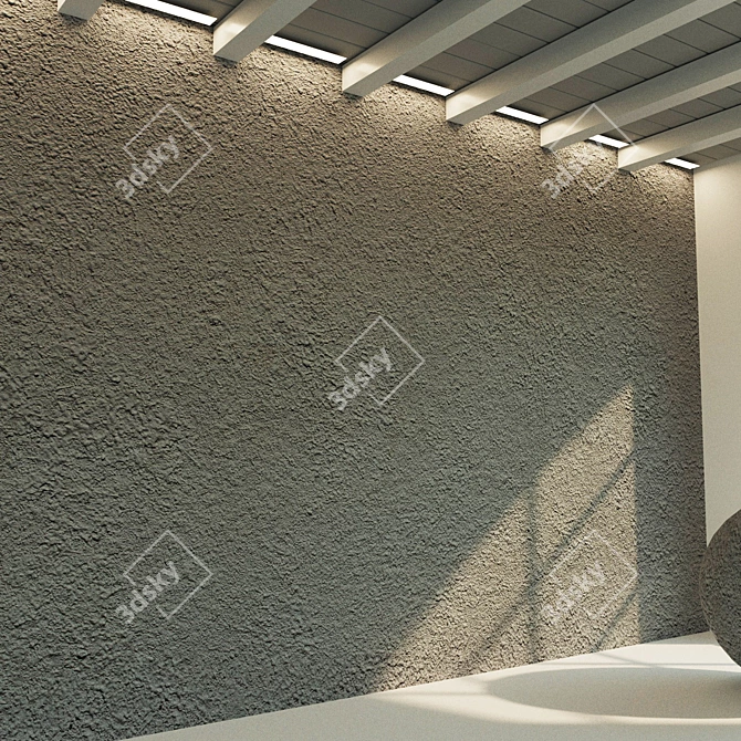 Aged Plaster Textured Wall 3D model image 3