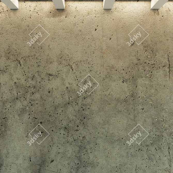 Authentic Aged Concrete Wall 3D model image 3