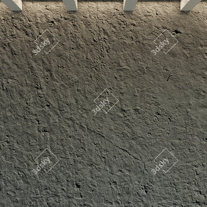 Concrete Wall: Aged Texture - 48 3D model image 2