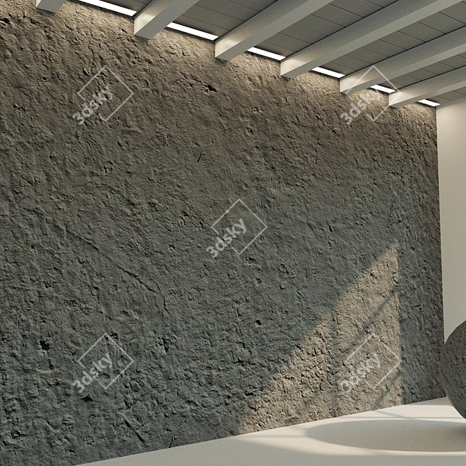 Concrete Wall: Aged Texture - 48 3D model image 3