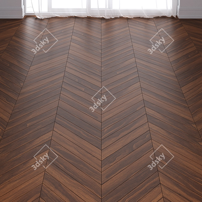 Brown Pear Wood Parquet: 3 Types 3D model image 1