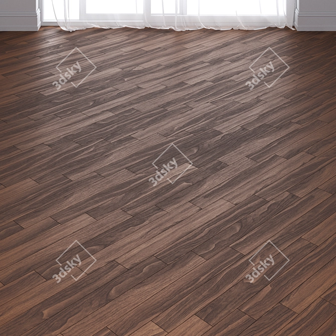 Brown Pear Wood Parquet: 3 Types 3D model image 3