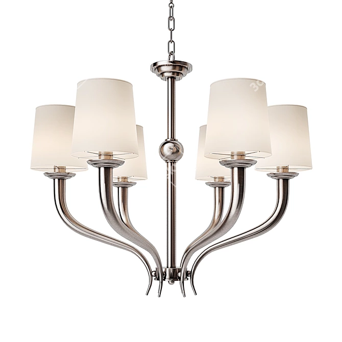 Newport 7506/C - Elegant Nickel Chandelier 3D model image 1