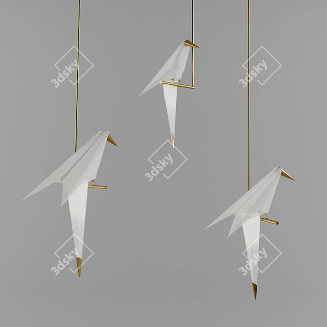 3D Origami Bird Light 3D model image 1