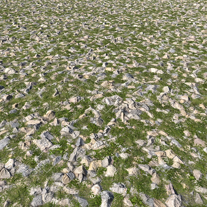 3D Scan Gravel Material: Corona 4k Textures 3D model image 1