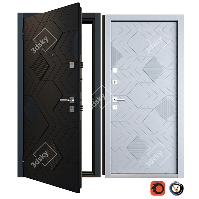 Andora Metal Entrance Door: Secure and Stylish 3D model image 1