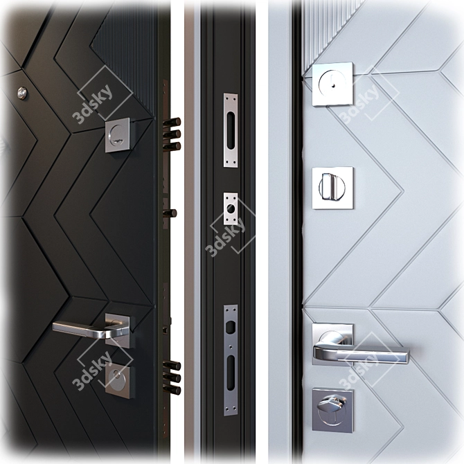 Andora Metal Entrance Door: Secure and Stylish 3D model image 2