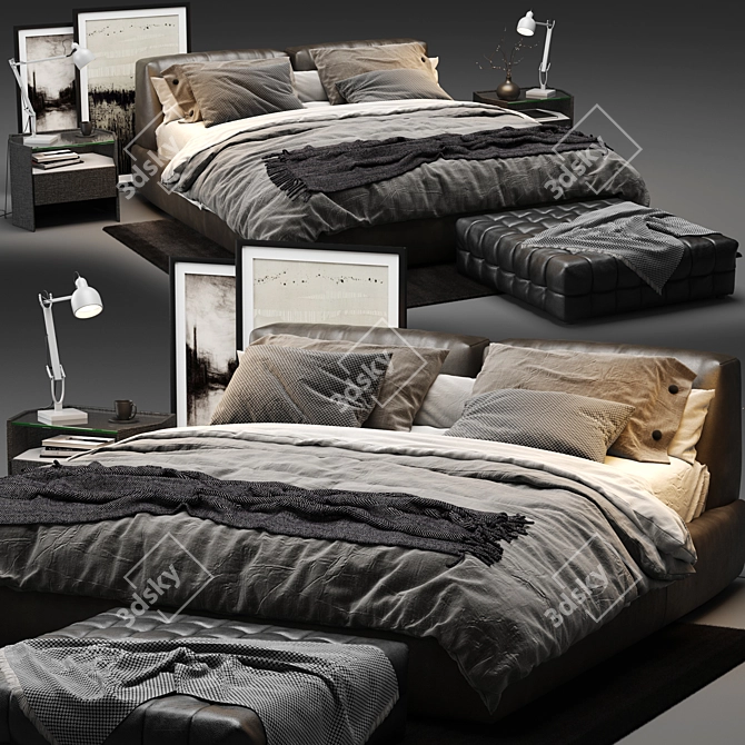 Elegance personified: Poliform Bolton Bed 3D model image 2