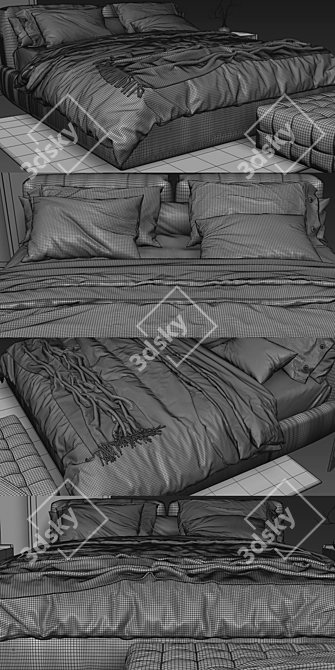 Elegance personified: Poliform Bolton Bed 3D model image 3
