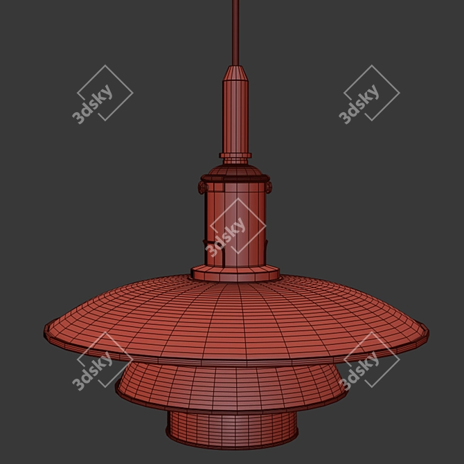 Vibrant Colored Louis Poulsen Pendant Lamp 3D model image 3