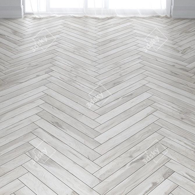 Sand Oak Parquet Flooring: Deck, Chevron, Herringbone 3D model image 2