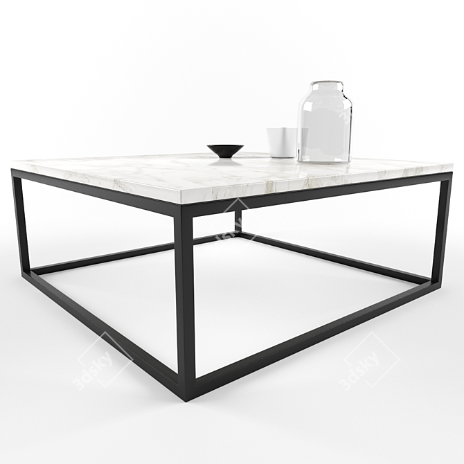 Contemporary Cube Coffee Table 3D model image 2