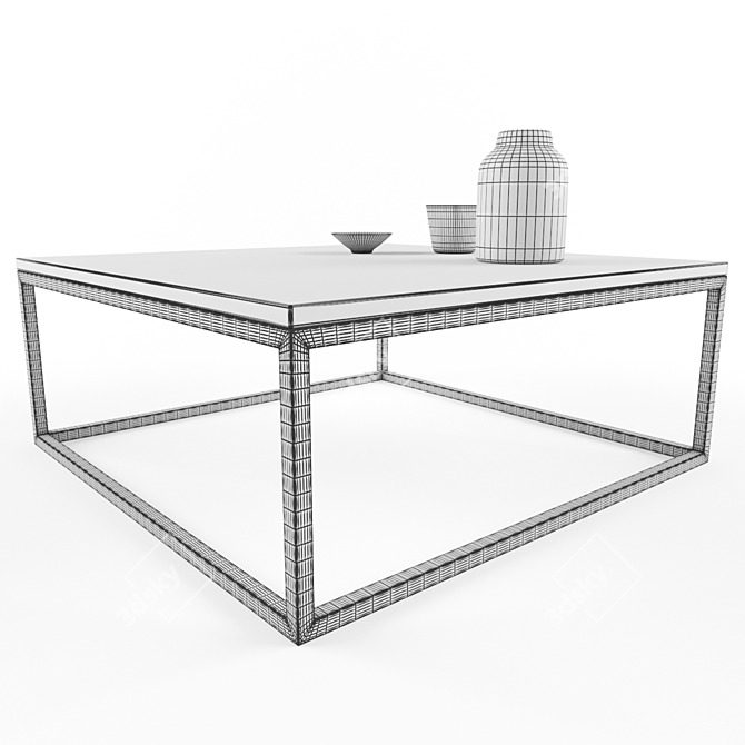 Contemporary Cube Coffee Table 3D model image 3
