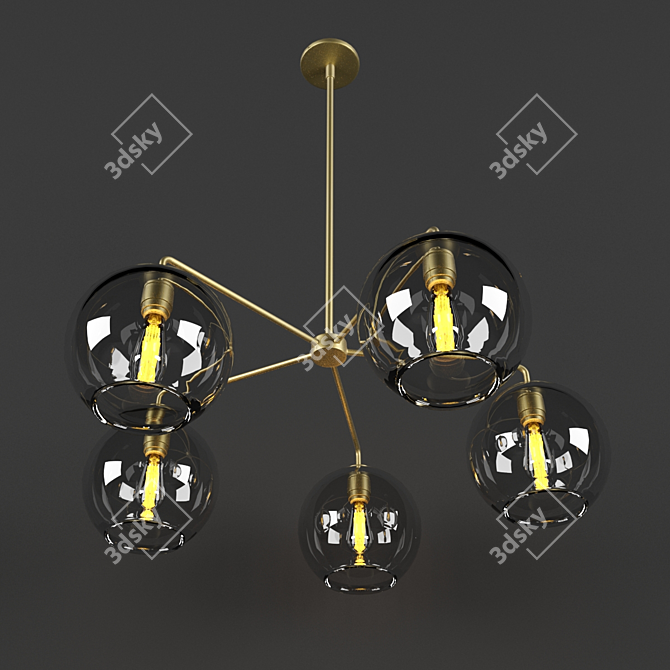 Artistic Glass Globe Pendant 3D model image 1