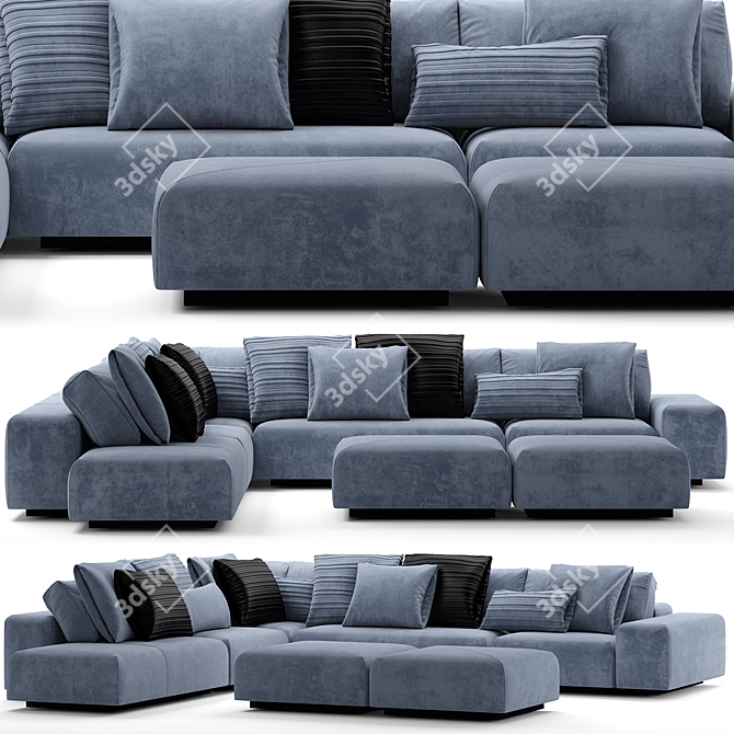 Monsieur Modular Sofa: A Seamless Blend of Style and Function 3D model image 1