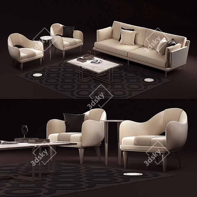 Luxury Italian Cipriani Sofa 3D model image 1