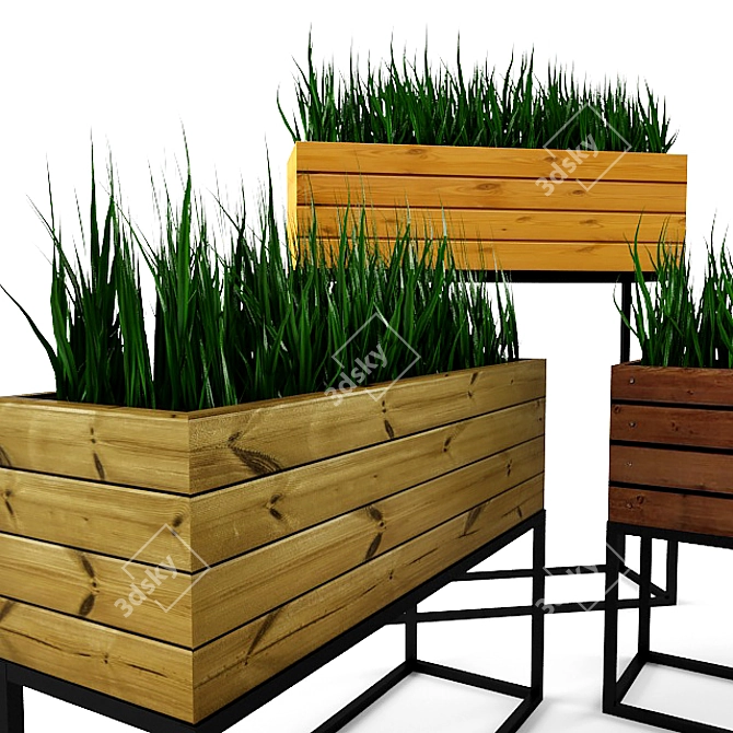 BlossomBox: 3 Stylish Plant Containers 3D model image 2