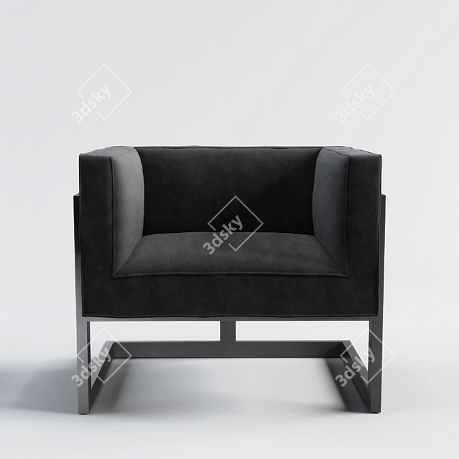 Elegant Eichholtz Mendoza Chair: Black Velvet Lux 3D model image 3