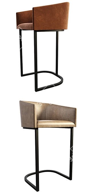 Elegant Noble Bar Chair 3D model image 2