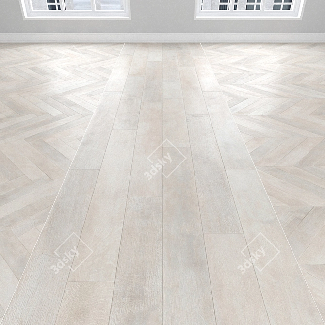 Rocky Oak Parquet: Herringbone, Linear & Chevron 3D model image 1