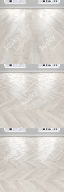 Rocky Oak Parquet: Herringbone, Linear & Chevron 3D model image 2