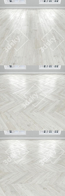 White Pine Parquet: Herringbone, Linear, Chevron 3D model image 2