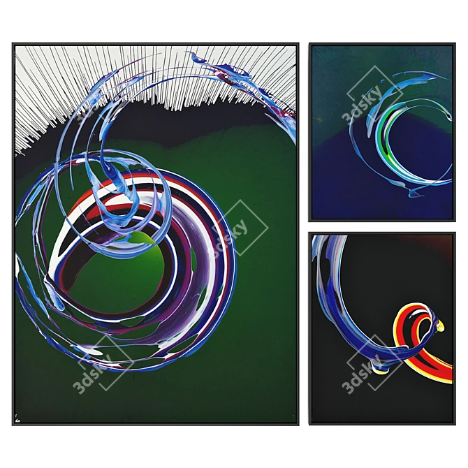 Contemporary Abstract Art Set 3D model image 1