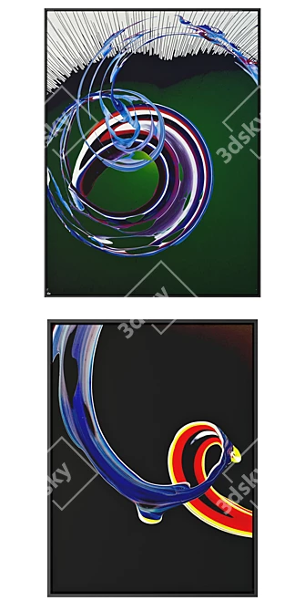 Contemporary Abstract Art Set 3D model image 2