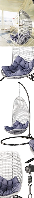 KVIMOL KM 1011 Hanging Chair: Stylish and Comfortable 3D model image 2