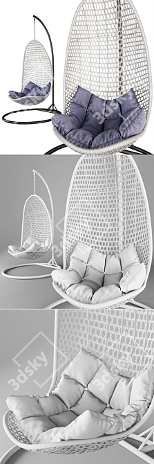 KVIMOL KM 1011 Hanging Chair: Stylish and Comfortable 3D model image 3