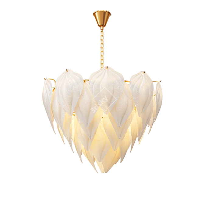 Fashion Glass Leaf Chandelier 3D model image 1