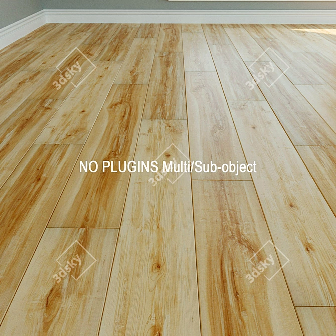 Natural Wood Laminate Flooring 3D model image 1