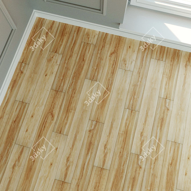 Natural Wood Laminate Flooring 3D model image 2