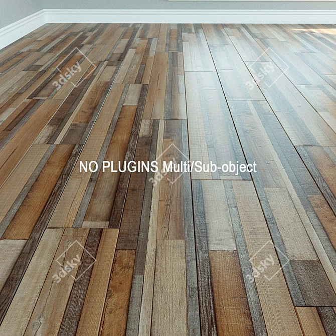 Natural Wood Laminate Flooring 3D model image 1