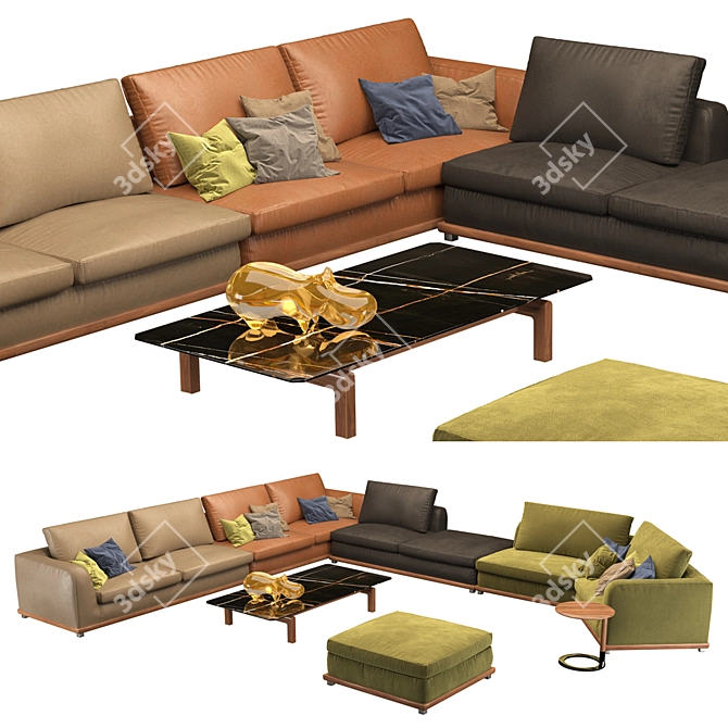 Porada Kirk Jok Quay Sofa Set 3D model image 1