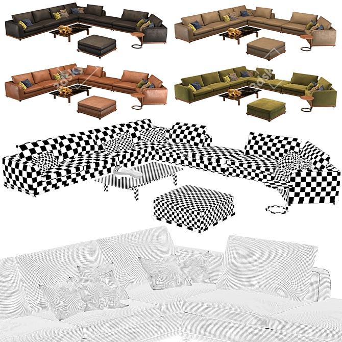 Porada Kirk Jok Quay Sofa Set 3D model image 2