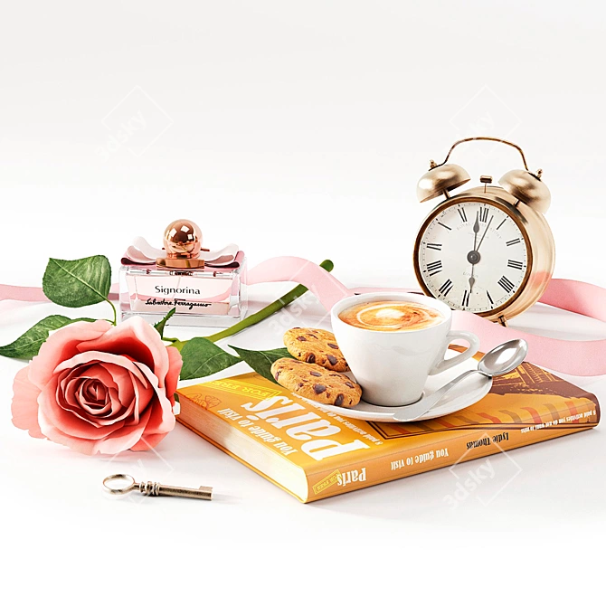 Elegant Breakfast Set 3D model image 1