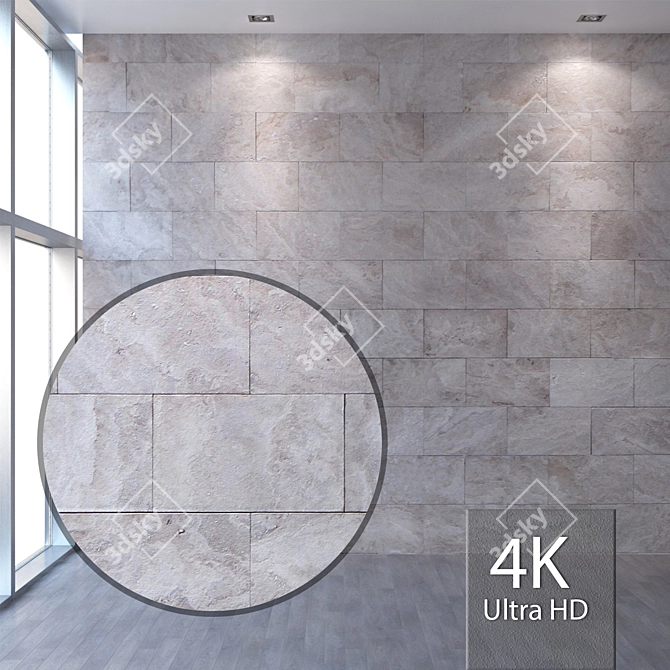 Seamless 4K Natural Stone Texture 3D model image 1