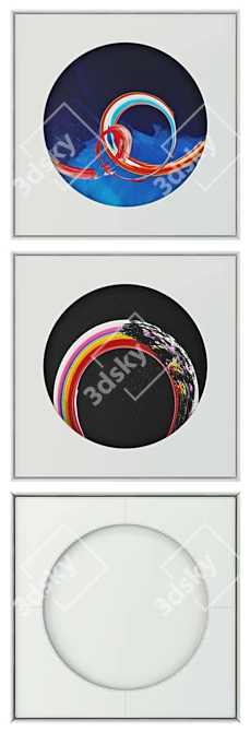 Contemporary Circles Abstract Paintings 3D model image 2