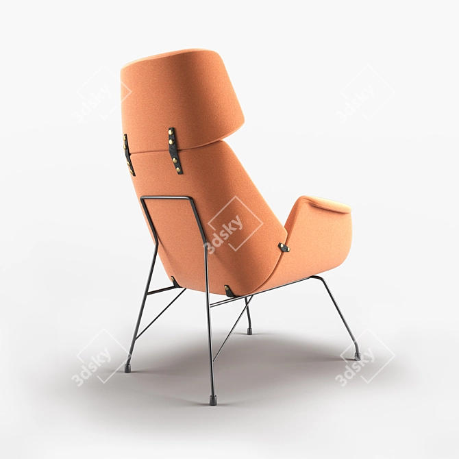 Bozzi Armchair: Italian Design, Iron Frame 3D model image 2