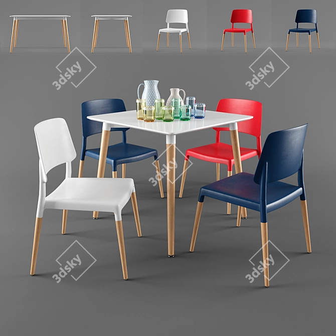 Halmar Socrates Dining Set 3D model image 1