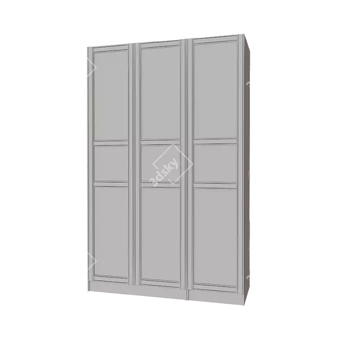 Compact and Stylish Wardrobe Solution 3D model image 2