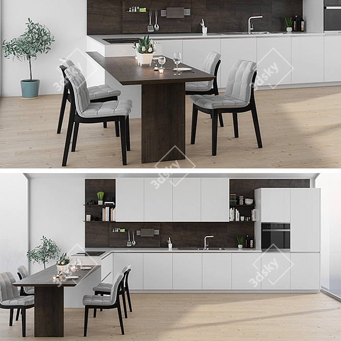 Euromobil Lain Kitchen: Modern, Sleek, and Spacious 3D model image 1