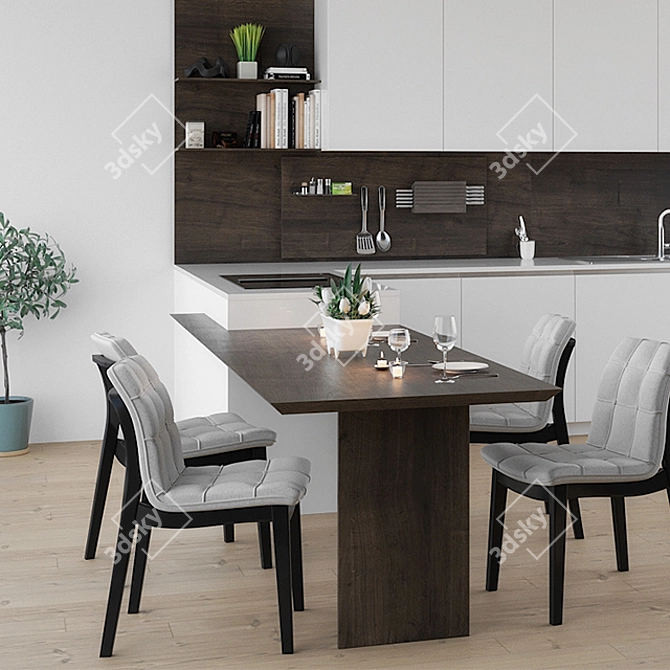 Euromobil Lain Kitchen: Modern, Sleek, and Spacious 3D model image 2