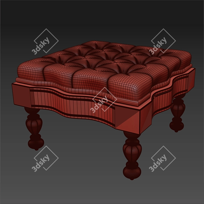 Victorian Style Textured Pouf 3D model image 3