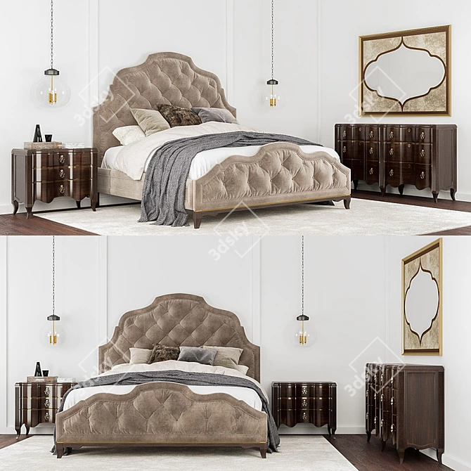 Elegant Lafayette Bedroom Set 3D model image 1