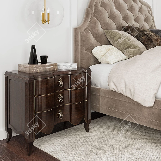 Elegant Lafayette Bedroom Set 3D model image 2