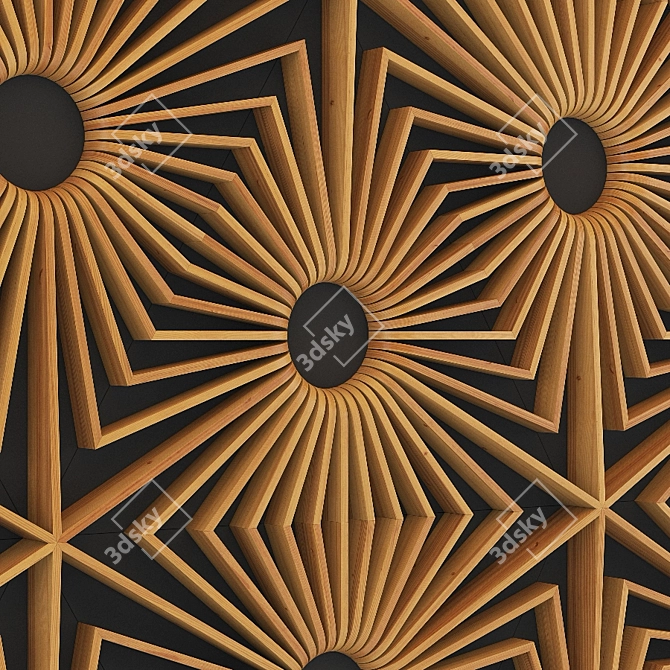 Wooden Wall Panels: Transform Your Space 3D model image 2