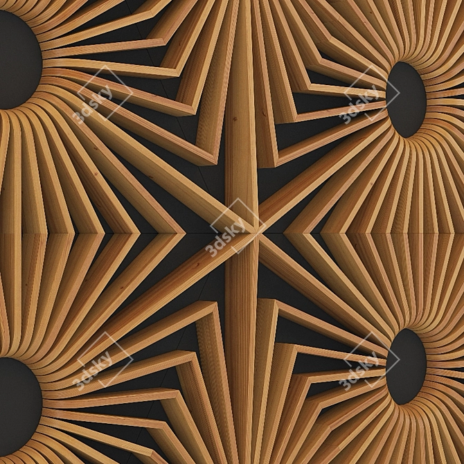 Wooden Wall Panels: Transform Your Space 3D model image 3