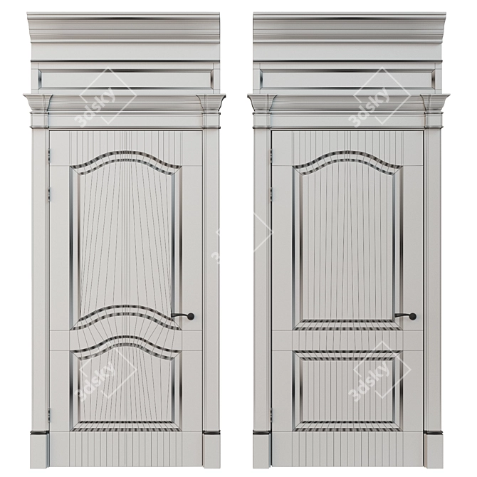 Title: 900mm Paneled Door with Textured UVW Unwrapping 3D model image 2